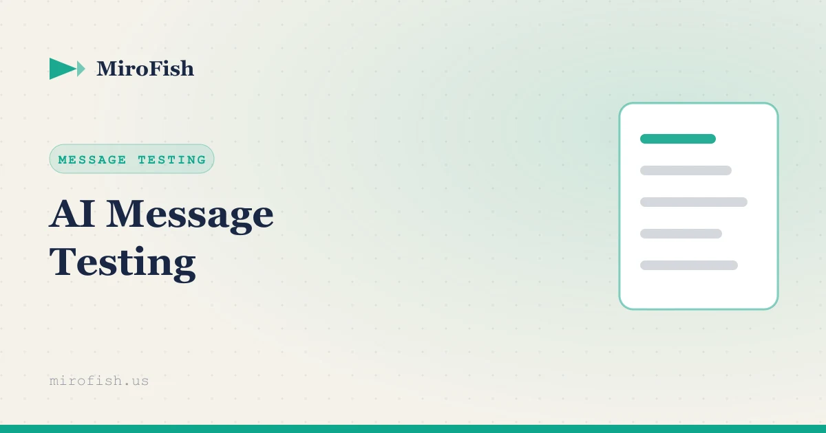 MiroFish — AI message testing and copy interpretation simulation