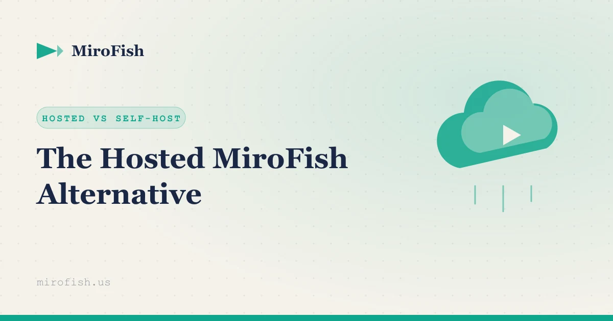 MiroFish — the hosted, no-install alternative to self-hosting the open-source engine