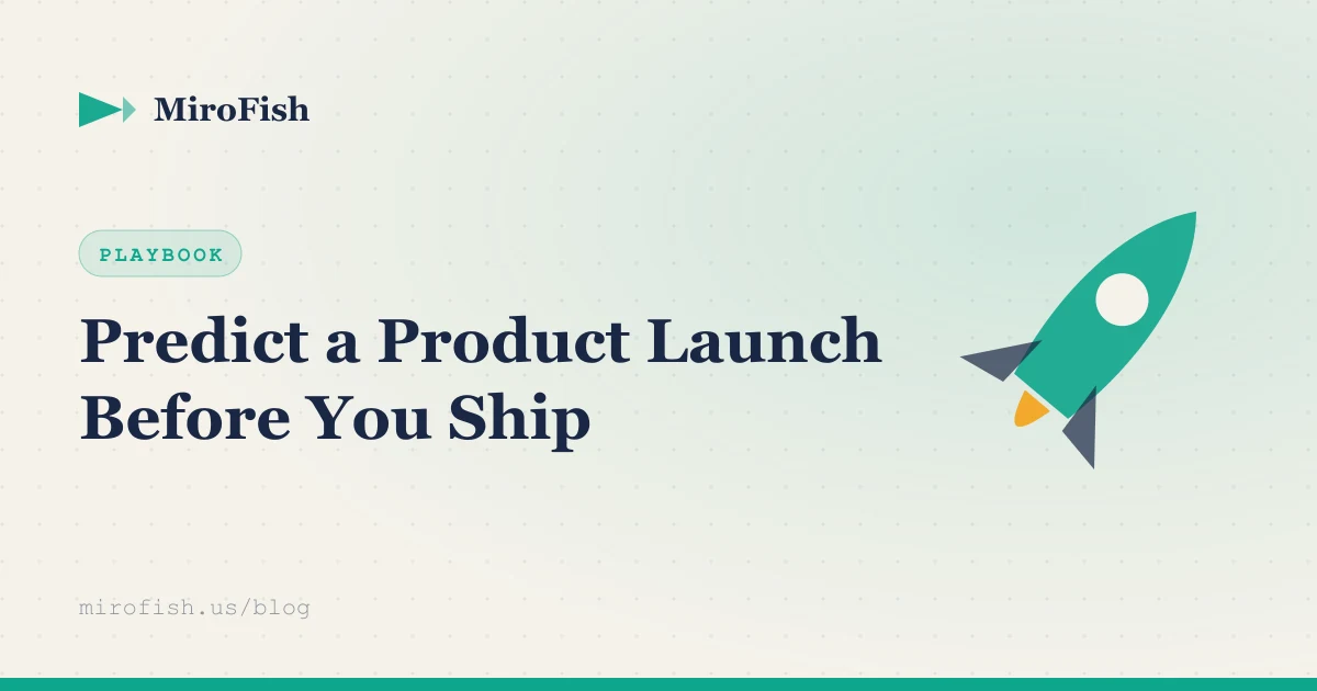 Rocket illustration — predicting a product launch outcome with AI simulation